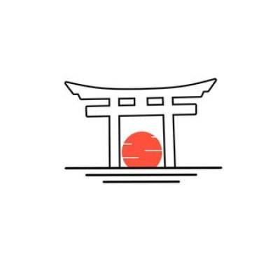template-logo-torii-gate-from-japan-monoline-style-design-free-vector